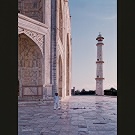 Taj Mahal minaret at sunset 1975
